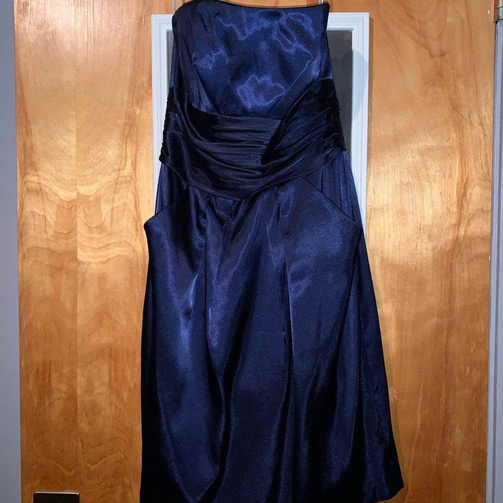 David’s bridal strapless bridesmaids dress